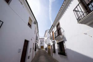White architecture in the Villa neighborhood in the center of Priego de Cordoba in Andalucia in southern Spain White architecture in the Villa neighborhood in the center of Priego de Cordoba in Andalucia in southern Spain